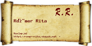 Römer Rita névjegykártya