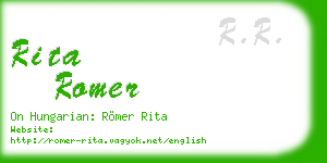 rita romer business card